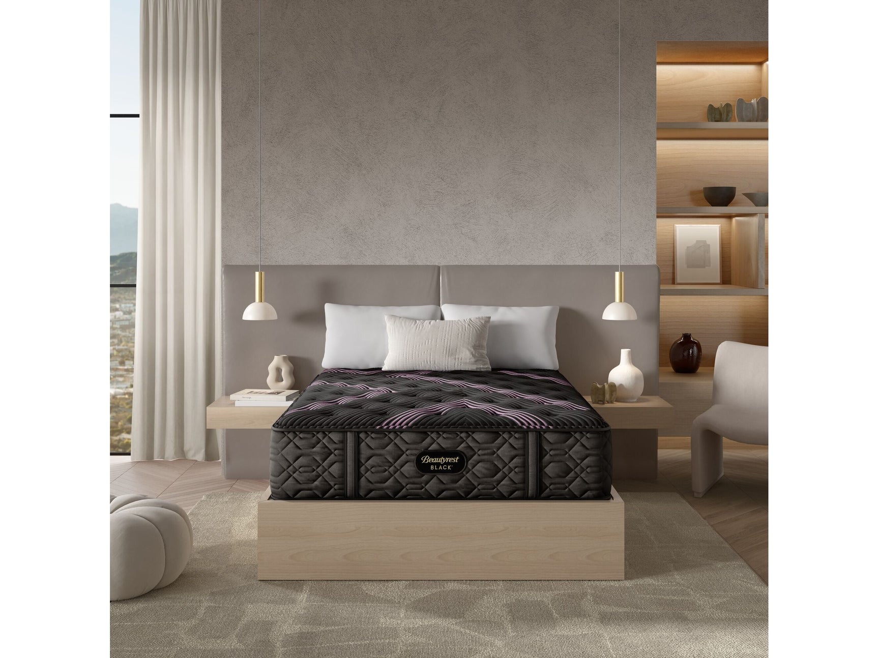 Beautyrest Black Series Two 14.25" Black Innerspring California King Firm Mattress - Ornate Home