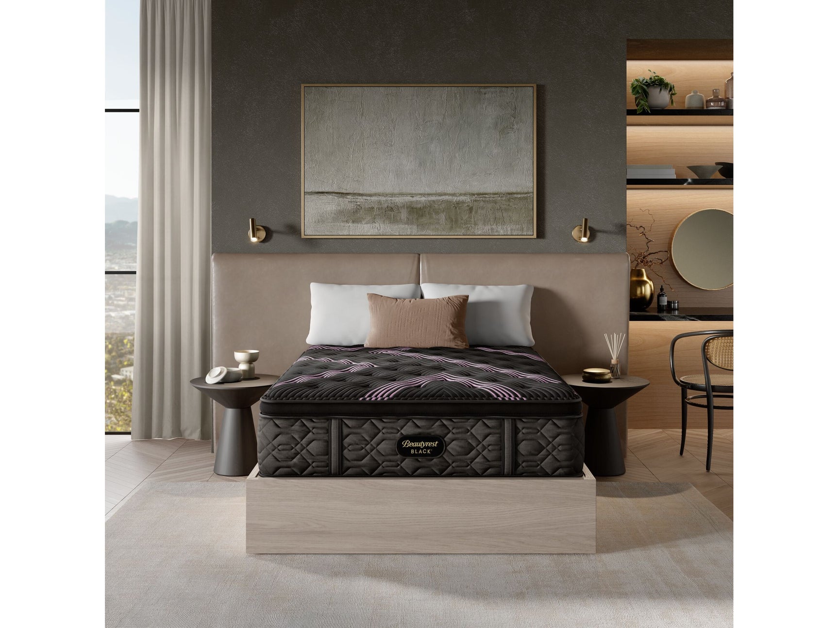 Beautyrest Black Series Two 16.5" Black Innerspring Full Medium Pillow Top Mattress - Ornate Home