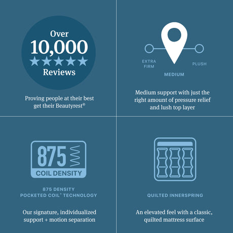 Beautyrest Level One Gray Innerspring Full Medium Pillow Top Mattress - Ornate Home