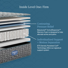 Beautyrest Level One Gray Innerspring King Firm Mattress - Ornate Home