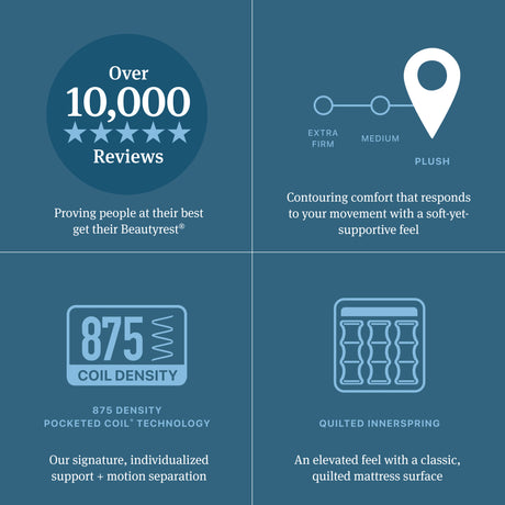 Beautyrest Level Two Gray Innerspring Full Plush Mattress - Ornate Home