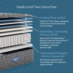 Beautyrest Level Two Gray Innerspring King Extra Firm Mattress - Ornate Home