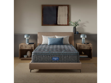 Beautyrest Level Two Gray Innerspring Twin Medium Firm Pillow Top Mattress - Ornate Home