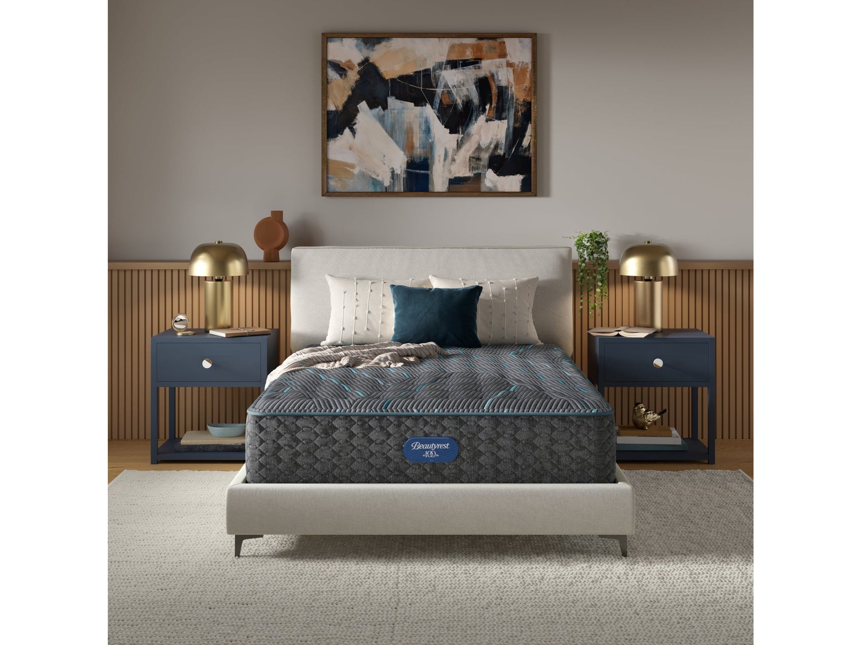 Beautyrest Level Two Gray Innerspring Twin XL Medium Mattress - Ornate Home