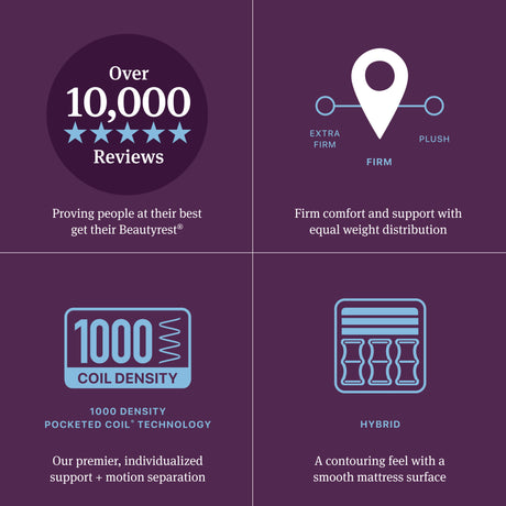 Beautyrest World Class Level Four Gray/Dark Blue Hybrid Cal King Firm Mattress - Ornate Home