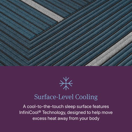 Beautyrest World Class Level Four Gray/Dark Blue Hybrid Cal King Plush Mattress - Ornate Home