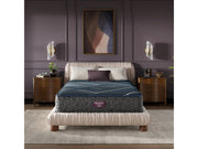 Beautyrest World Class Level Four Gray/Dark Blue Hybrid Full Plush Mattress - Ornate Home