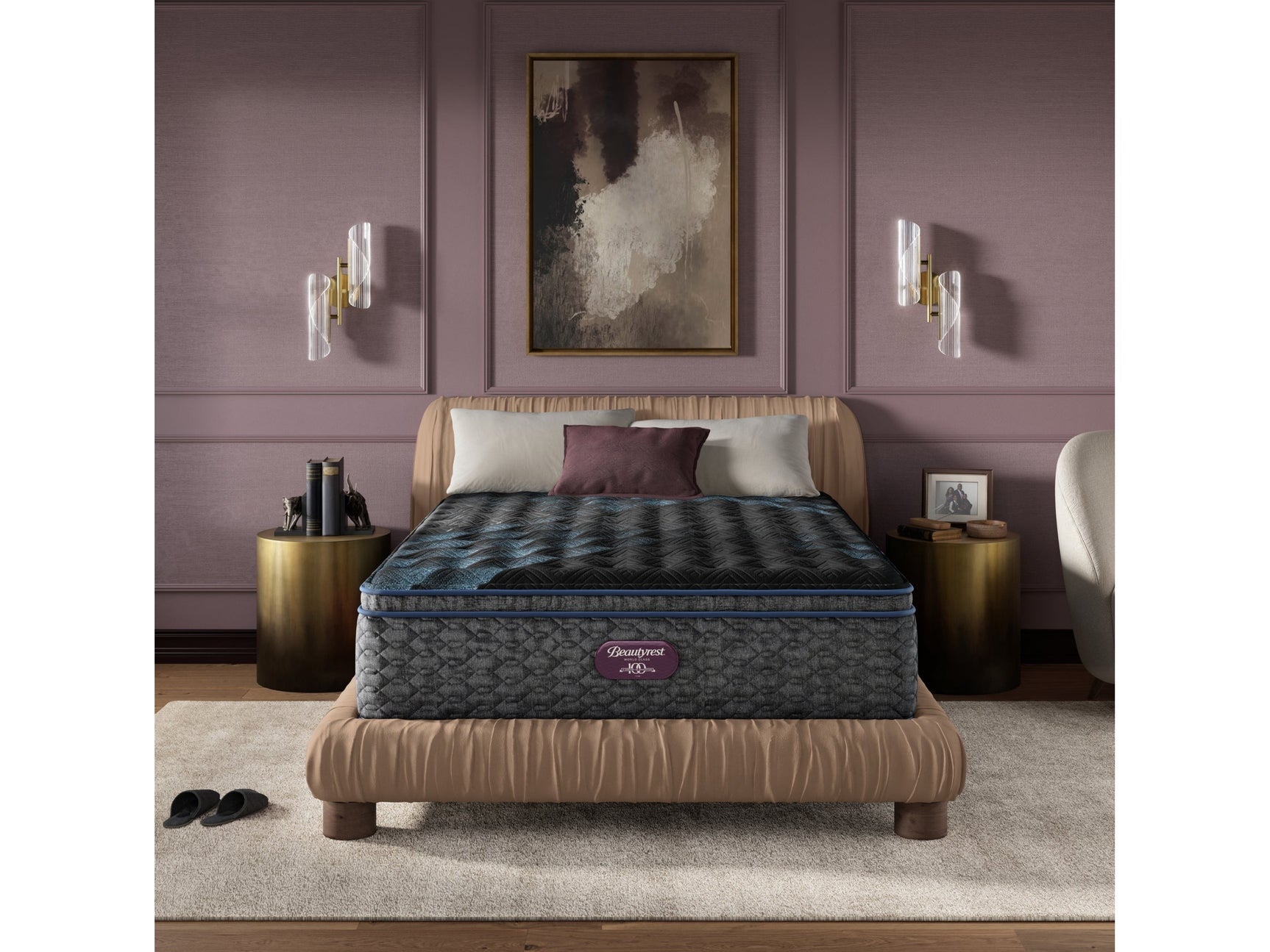Beautyrest World Class Level Four Gray Innerspring Cal King Firm Pillow Top Mattress - Ornate Home