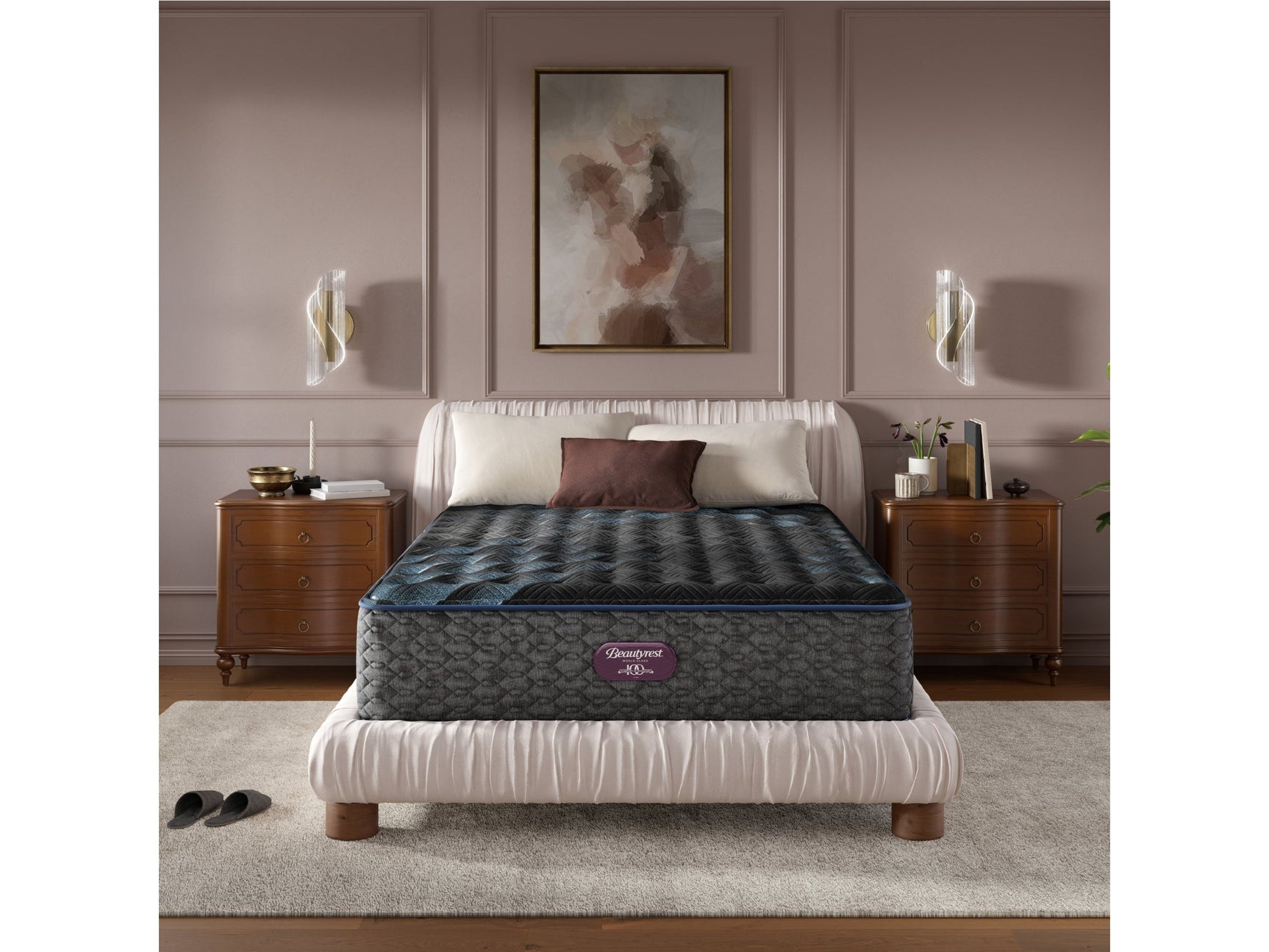 Beautyrest World Class Level Four Gray Innerspring King Medium Mattress - Ornate Home