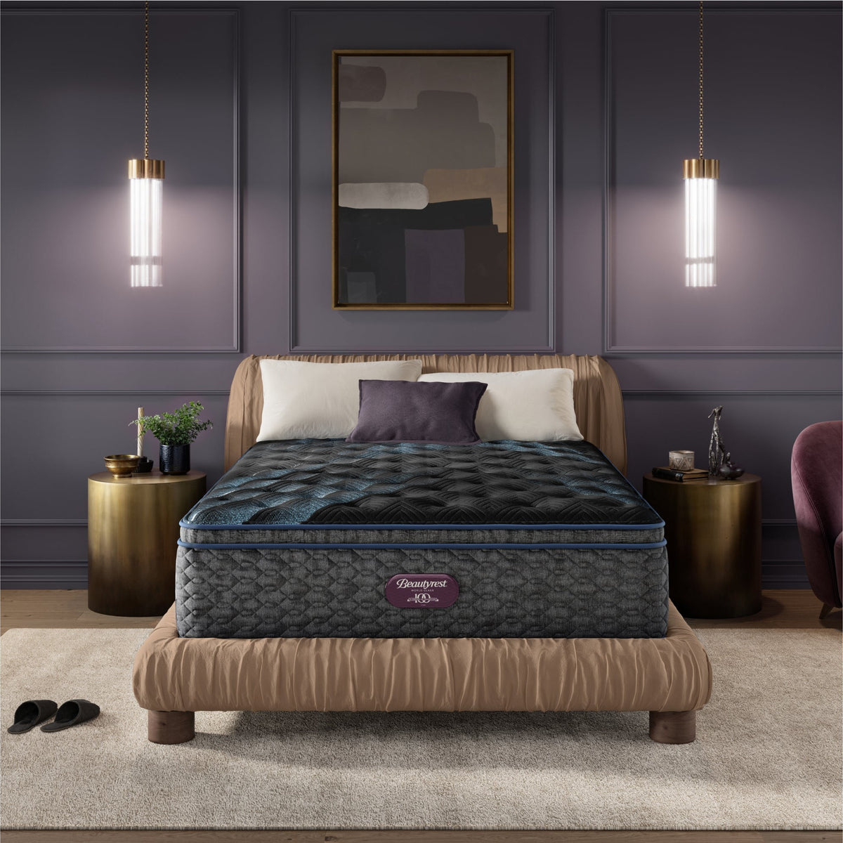 Beautyrest World Class Level Four Gray Innerspring King Plush Pillow ...