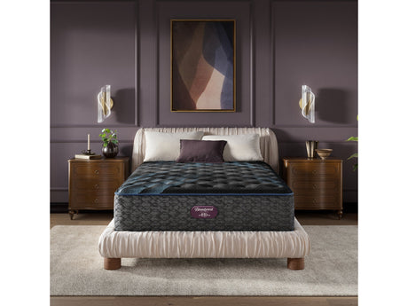 Beautyrest World Class Level Four Gray Innerspring Queen Plush Mattress - Ornate Home
