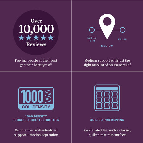 Beautyrest World Class Level Four Gray Innerspring Twin XL Medium Mattress - Ornate Home