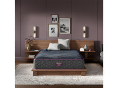 Beautyrest World Class Level Three Gray/Dark Blue Hybrid Queen Firm Mattress - Ornate Home