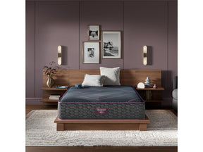 Beautyrest World Class Level Three Gray/Dark Blue Hybrid Twin Firm Mattress - Ornate Home
