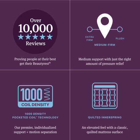 Beautyrest World Class Level Three Gray Innerspring Twin Medium Firm Mattress - Ornate Home