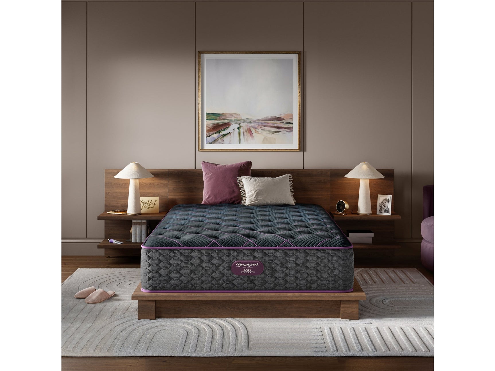 Beautyrest World Class Level Three Gray Innerspring Twin Plush Mattress - Ornate Home