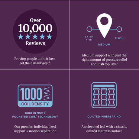 Beautyrest World Class Level Three Gray Innerspring Twin XL Medium Pillow Top Mattress - Ornate Home