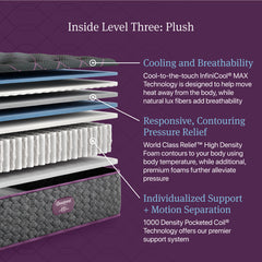 Beautyrest World Class Level Three Gray Innerspring Twin XL Plush Mattress - Ornate Home