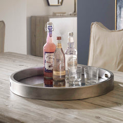 Bechet Silver Round Tray - Ornate Home