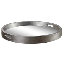 Bechet Silver Round Tray - Ornate Home