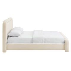 Beck Alabaster King Performance Velvet Platform Bed - Ornate Home