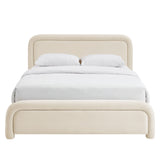 Beck Alabaster King Performance Velvet Platform Bed - Ornate Home