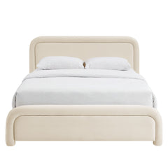 Beck Alabaster King Performance Velvet Platform Bed - Ornate Home