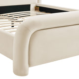 Beck Alabaster King Performance Velvet Platform Bed - Ornate Home