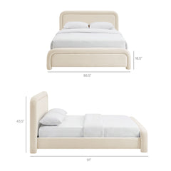 Beck Alabaster King Performance Velvet Platform Bed - Ornate Home