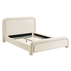 Beck Alabaster Queen Performance Velvet Platform Bed - Ornate Home