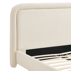 Beck Alabaster Queen Performance Velvet Platform Bed - Ornate Home