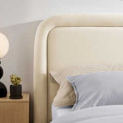 Beck Alabaster Queen Performance Velvet Platform Bed - Ornate Home