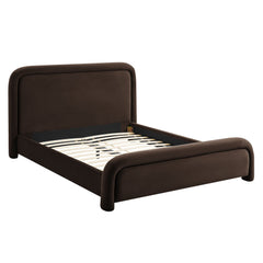 Beck Chocolate Brown King Performance Velvet Platform Bed - Ornate Home