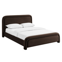Beck Chocolate Brown King Performance Velvet Platform Bed - Ornate Home