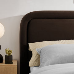Beck Chocolate Brown King Performance Velvet Platform Bed - Ornate Home