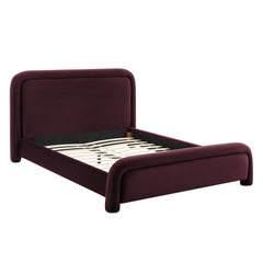 Beck Mulberry King Performance Velvet Platform Bed - Ornate Home