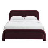Beck Mulberry King Performance Velvet Platform Bed - Ornate Home