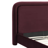 Beck Mulberry King Performance Velvet Platform Bed - Ornate Home