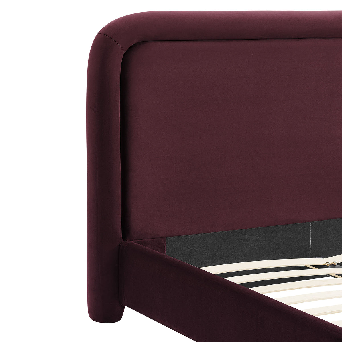 Beck Mulberry King Performance Velvet Platform Bed - Ornate Home
