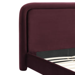 Beck Mulberry King Performance Velvet Platform Bed - Ornate Home