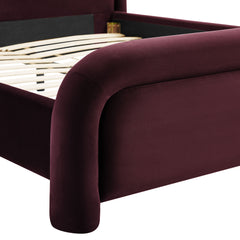 Beck Mulberry King Performance Velvet Platform Bed - Ornate Home