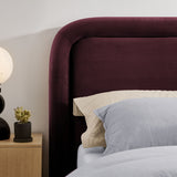 Beck Mulberry King Performance Velvet Platform Bed - Ornate Home