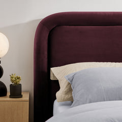 Beck Mulberry King Performance Velvet Platform Bed - Ornate Home
