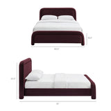 Beck Mulberry King Performance Velvet Platform Bed - Ornate Home