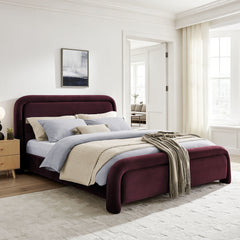 Beck Mulberry Queen Performance Velvet Platform Bed - Ornate Home