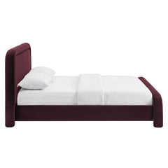 Beck Mulberry Queen Performance Velvet Platform Bed - Ornate Home