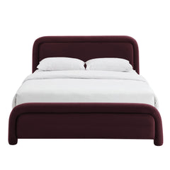 Beck Mulberry Queen Performance Velvet Platform Bed - Ornate Home