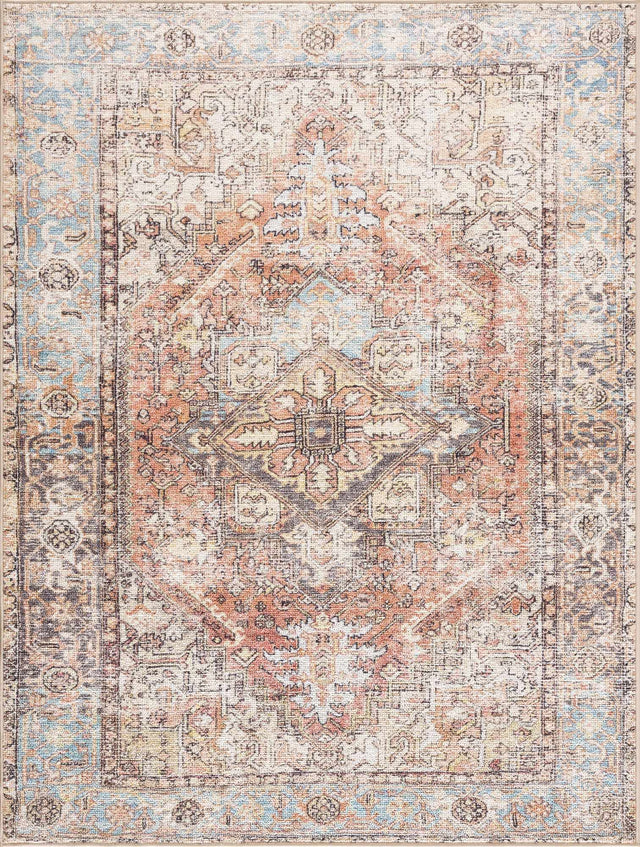 Beck Peach Washable Area Rug - Clearance - Ornate Home