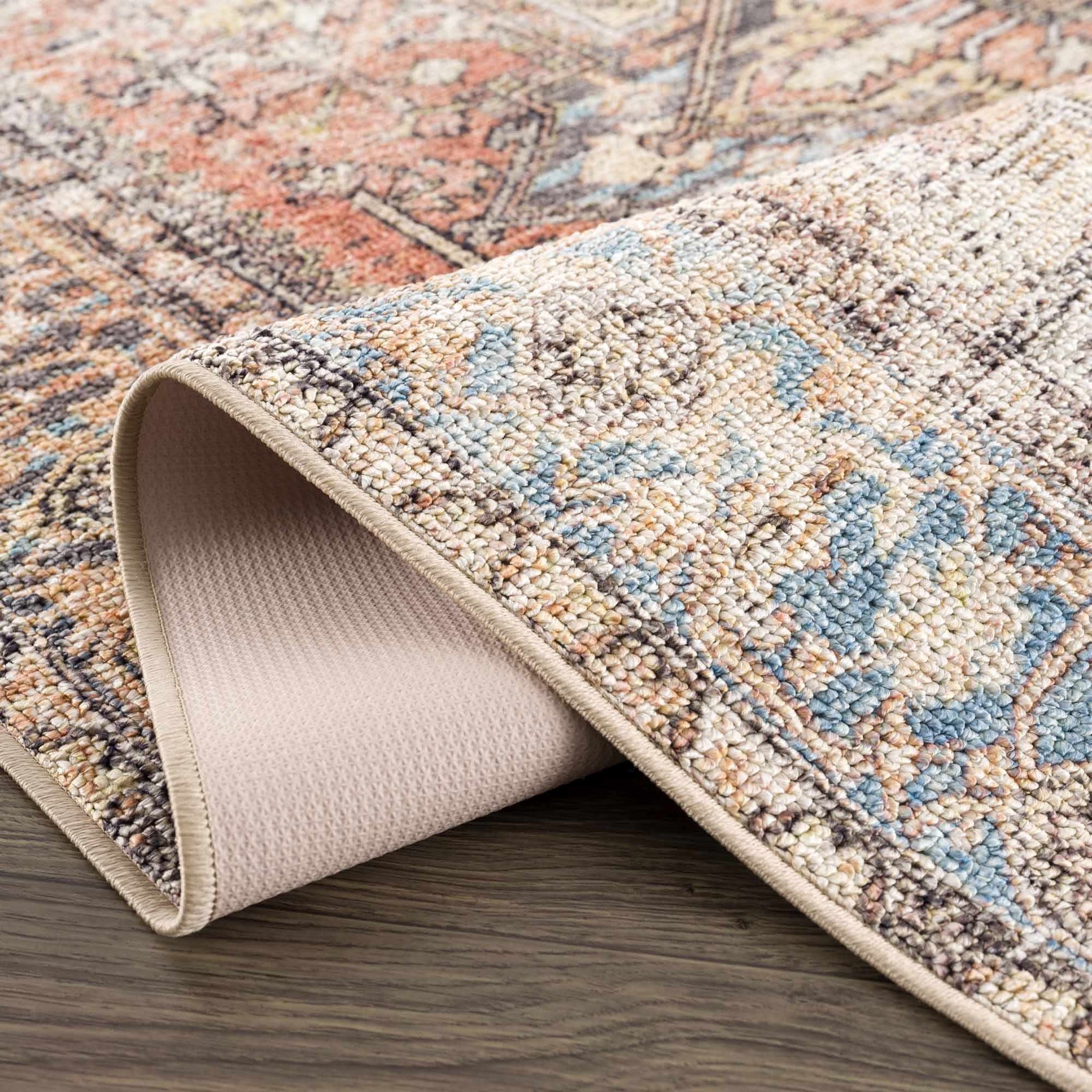 Beck Peach Washable Area Rug - Clearance - Ornate Home