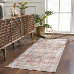 Beck Peach Washable Area Rug - Clearance - Ornate Home